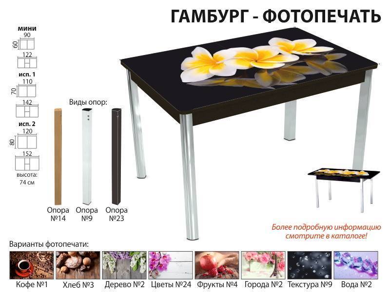 стол обеденный гамбург фотопечать в Энгельсе