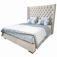кровать двуспальная 160х200 бежевая из велюра jackie king в Энгельсе
