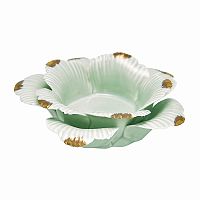подсвечник керамический в виде цветка с золотыми лепестками flower pale green medium, 4 см в Энгельсе
