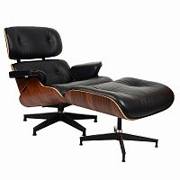 кресло eames style lounge chairчерное с коричневым в Энгельсе