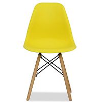 стул деревянный pc-015 желтый ножки дерево (eames style) в Энгельсе