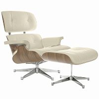 кресло eames style lounge chair & ottoman кремовое в Энгельсе