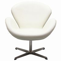 кресло swan chair экокожа белое в Энгельсе