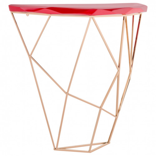 консоль geometric 100x38x90 золото, красная столешница в Энгельсе