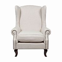 кресло мягкое с ушами белое collins wingback chair в Энгельсе