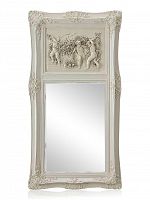 зеркало настенное прямоугольное в высокой белой раме францини distressed chalk white в Энгельсе