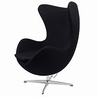 кресло arne jacobsen style egg chair черное в Энгельсе