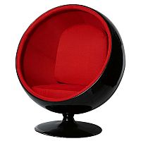 кресло eero ball chair черно-красное в Энгельсе