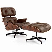 кресло eames style lounge chair & ottoman premium коричневое в Энгельсе