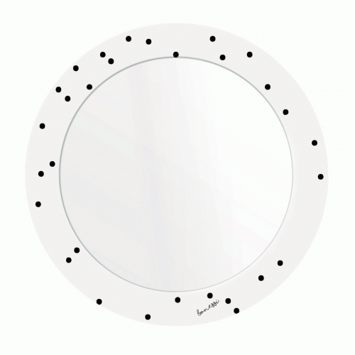 зеркало с рисунком белое круглое черные точки pois в Энгельсе