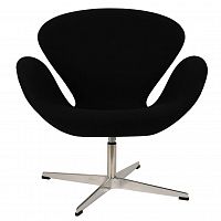 кресло arne jacobsen style swan chair черная шерсть в Энгельсе