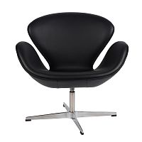 кресло arne jacobsen style swan chair черное в Энгельсе