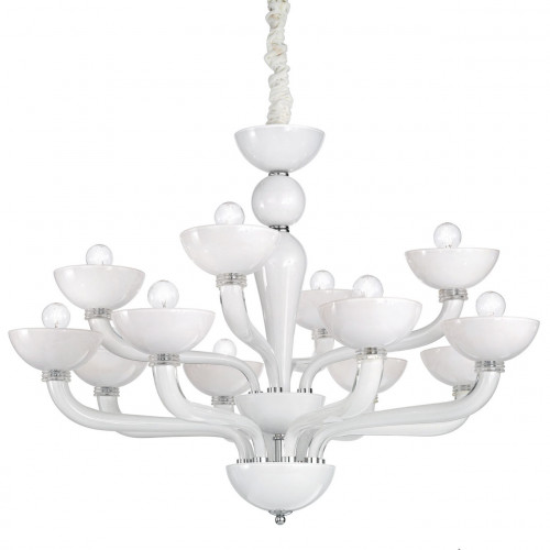 люстра дизайнерская ideal lux casanova белая, хром в Энгельсе