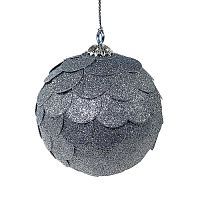 шар новогодний серебряный с блестящими чешуйками paper ball, 10 см в Энгельсе
