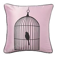 подушка с птичкой в клетке birdie in a cage pink в Энгельсе