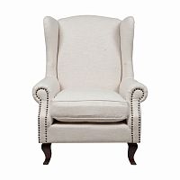 кресло collins wingback chair кремовая ткань в Энгельсе