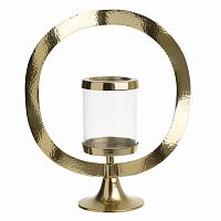подсвечник золотой декоративный со стеклом круг gold circle, 38 см в Энгельсе