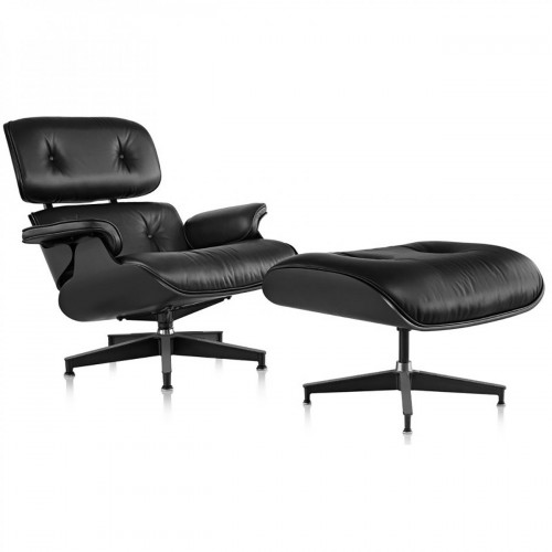 кресло eames style lounge chair черное в Энгельсе