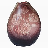 ваза стеклянная bordo (бело-бордовая) в Энгельсе