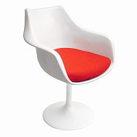 кресло tulip armchair бело-красное шерсть в Энгельсе