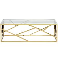 стол журнальный h-bridge gold 120*60*40см золотой в Энгельсе