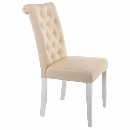 стул деревянный amelia white / fabric cream в Энгельсе