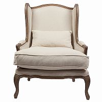 кресло мягкое с ушами lorraine chair with burlap бежевое в Энгельсе