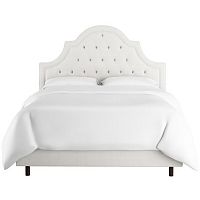 кровать двуспальная 180х200 белая с каретной стяжкой harvey tufted white в Энгельсе