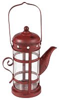 подсвечник-фонарь красный в виде чайника с ручкой old kettle, 27 см в Энгельсе