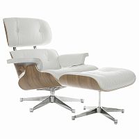 кресло eames style lounge chair & ottoman белое в Энгельсе