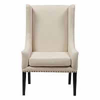 кресло мягкое с ушами белое nailhead fabric armchair в Энгельсе