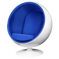 кресло eero ball chair синее с белым в Энгельсе