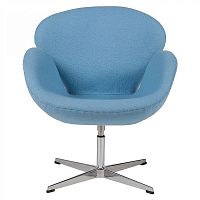 кресло swan chair шерсть голубое в Энгельсе