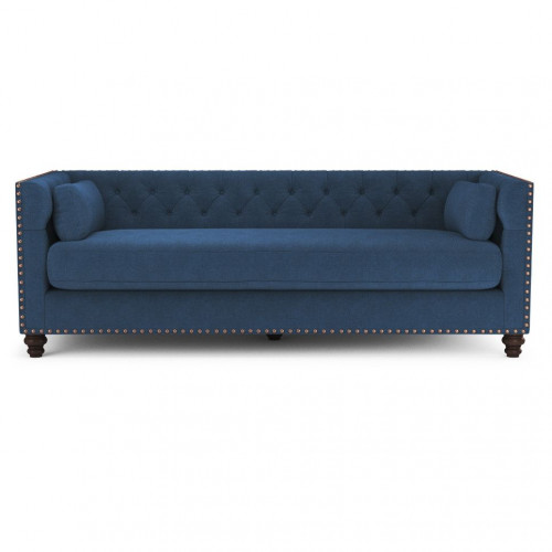 диван chesterfield florence трехместный прямой синий в Энгельсе