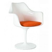 кресло tulip armchair бело-оранжевое шерсть в Энгельсе