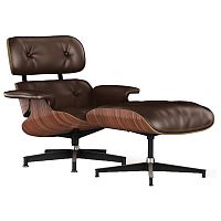 кресло lounge chair & ottoman коричневое в Энгельсе