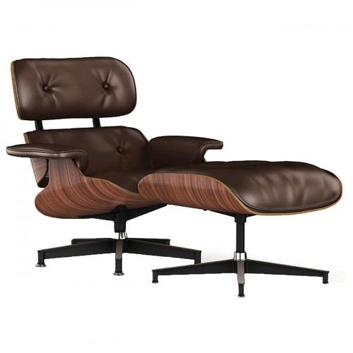 кресло lounge chair & ottoman коричневое в Энгельсе