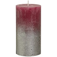 свеча большая бордовая с серебром rustic, 130х68 мм в Энгельсе