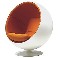 кресло eero ball chair бело-оранжевое в Энгельсе