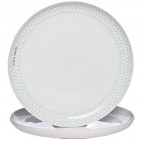 тарелка белая с бирюзовым рисунком 30*30*3,3 в Энгельсе