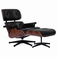 кресло eames style lounge chair & ottoman черное в Энгельсе