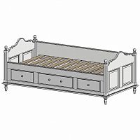 кровать-кушетка 90х190 с ящиками белая нордик в Энгельсе