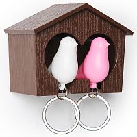 держатель+брелок для ключей двойной sparrow коричневый-белый-розовый в Энгельсе