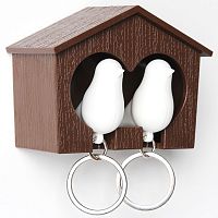 держатель+брелок для ключей двойной sparrow коричневый-белый в Энгельсе