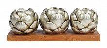 подсвечник сеербряный на 3 свечи на подставке шишки fir cone, 28 см в Энгельсе