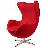 кресло arne jacobsen style egg chair красная шерсть в Энгельсе