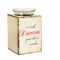 подсвечник деревянный бежевый со стеклом мечта твоего сердца provence cream, 15 см в Энгельсе