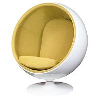 кресло eero ball chair бело-горчичное в Энгельсе