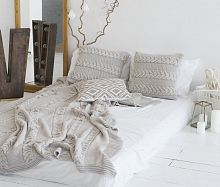 комплект плед с косами (180*220) и 2 наволочки (50*50) лён в Энгельсе