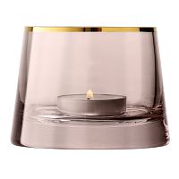 подсвечник стеклянный коричневый с золотым ободком для чайной свечи light, 6,6 см в Энгельсе
